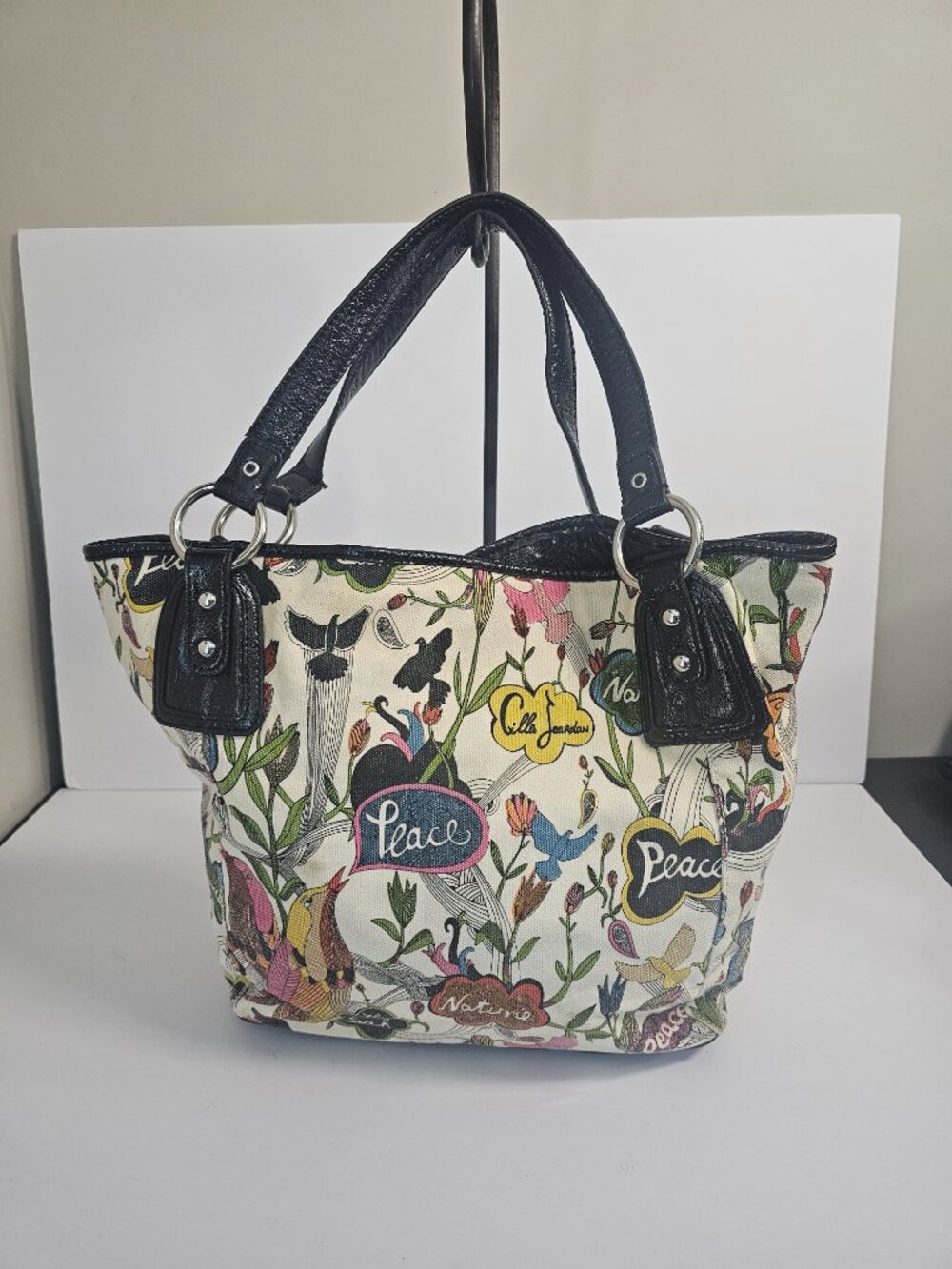 The Sak Bag Shoulder Peace Floral Canvas Boho Casual - Picture 2 of 11
